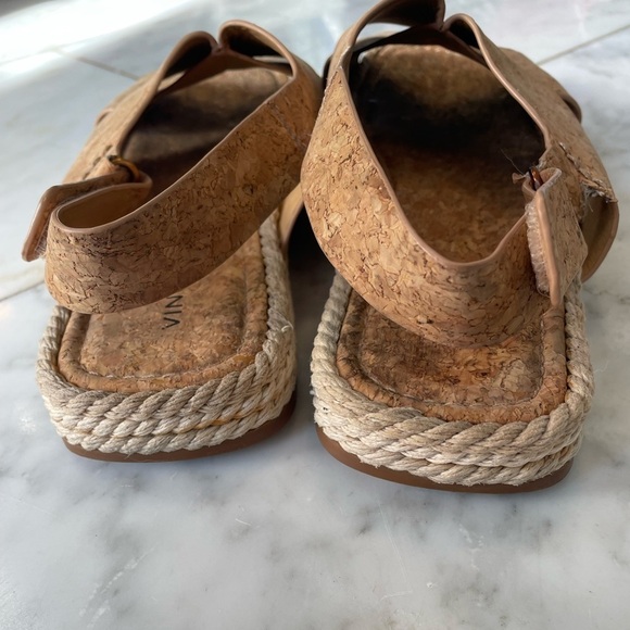 Vince women’s 8.5 tan cork crossover flat sling back espadrilles velcro closure - Picture 6 of 8